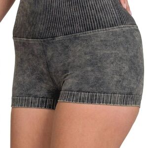 Zenana Outfitters High Waist Charcoal Shorts